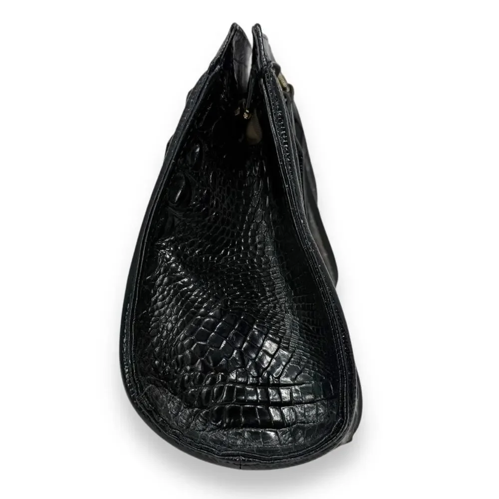Brahmin Arden Satchel Multi Florin Handbag Croc-Embossed Color Block Leather